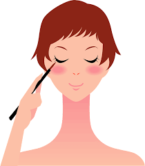 woman is applying makeup clipart free