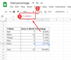 how to calculate percene in google