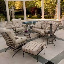 woodard terrace wrought iron 6 piece patio furniture set