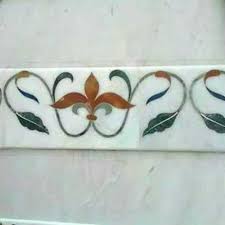 white exclusive marble floor border at