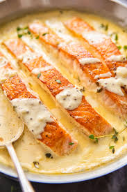 pan seared salmon with mustard cream