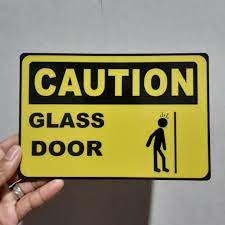 Caution Glass Door Signage Pvc Type