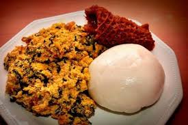 pounded yam with egusi soup