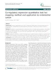 PDF) Co-regulatory expression quantitative trait loci mapping: Method and  application to endometrial cancer