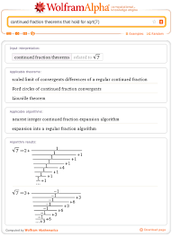 continued fractions wolfram alpha