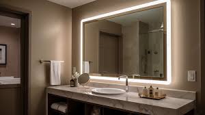 Bathroom Sink Has An Illuminated Mirror