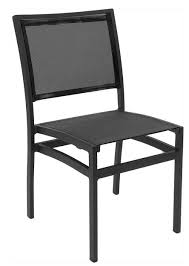 Black Mesh Stacking Bistro Chairs