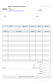 Music Store Invoicing Form Retail Invoice Template Word