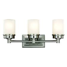 Hampton Bay Cade 3 Light Brushed Nickel Vanity Light With Frosted Glass Shades Nb33307 The Home Depot