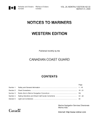 Notices To Mariners Western Edition Canadian Coast Guard