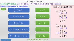 Solving Two Step Equations Using The