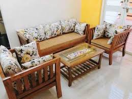 wooden sofa set with armrest 5 seater