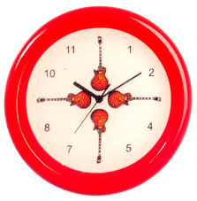 Red Guitar Wall Clock Mary S