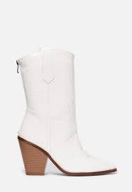 Vivi Western Ankle Boot In White Croc Get Great Deals At