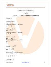 Maths Chapter 2 Linear Equations