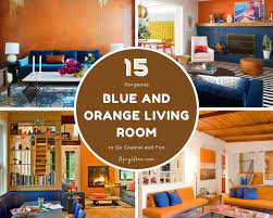 15 gorgeous blue and orange living room
