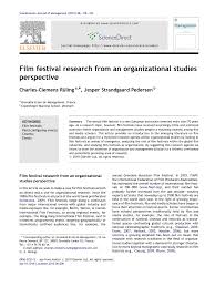 pdf film festival research from an organizational studies perspective 