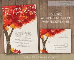 Fall Wedding Invitations Autumn Oak Tree Wedding With Rustic Tree