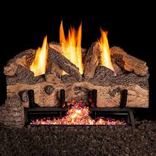 Real Fyre Chgs 24 Charred Gnarled Split Stainless Steel Ventless Gas Log Set Ansi Certified G10 24 30 15 Ss Burner Standing Pilot Variable Remote