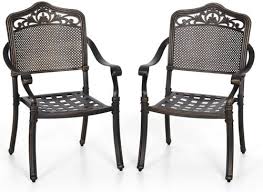 Outdoor Patio Chairs Set Of 2 Cast Iron