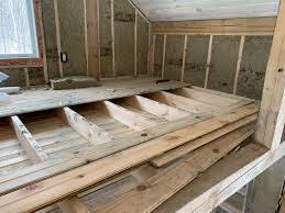 cabin update loft flooring and pine