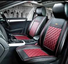 Black And Red Honda City Leather Seat Cover