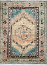 thyme blue hand knotted wool rugs lca