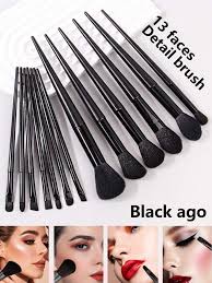 13pcs black makeup brush set with large