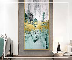 Hand Painted Gold Wall Art Canvas