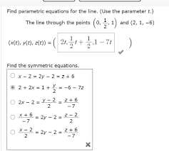 Parametric Equations For The Line