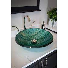 Eden Bath Embossed Glass Vessel Sink In