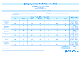 free monthly timesheet template