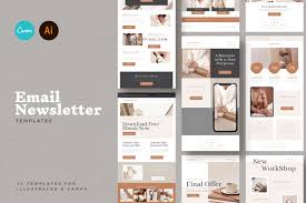 This industry emphasizes readability while portraying professional reliability. 24 Canva Newsletter Templates Creative Canva Templates Creative Market