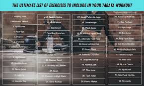 list of tabata exercises their