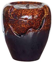 burnt umbra ceramic jar fountain