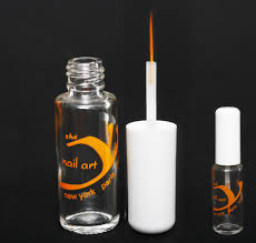 nail art bottle with white dome cap