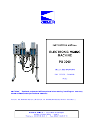Electronic Mixing Machine Pu 3000 Manualzz Com