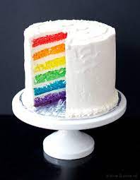 White Chocolate Rainbow Cake gambar png