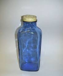 Blue Glass Medicine Bottle Antique