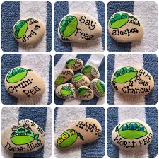 pea pun rocks by fran rock painting