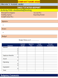 daily status report template free