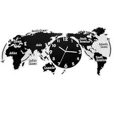 1pc Acrylic Silent Wall Clock World Map