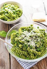 In the bowl of a food processor fitted with a steel blade, purée the pesto, spinach, and lemon juice. The Iron You Spring Pasta Salad With Pesto And Peas
