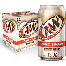 a w zero sugar root beer soda 12 fl oz