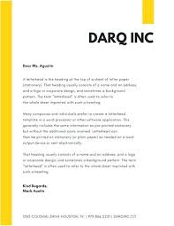 Simple White And Yellow Company Letterhead Create Free Your Own