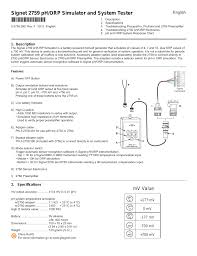 Gf Signet 2759 Ph Orp System Tester User Manual 4 Pages
