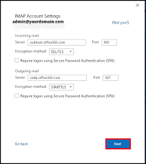 imap settings for outlook office 365