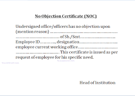 no objection certificate noc no