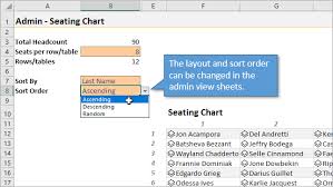 seating chart planner excel hash