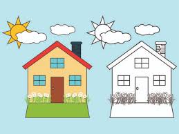 House With Sun Kids Coloring Vector Graphic By 1tokosepatu Creative Fabrica